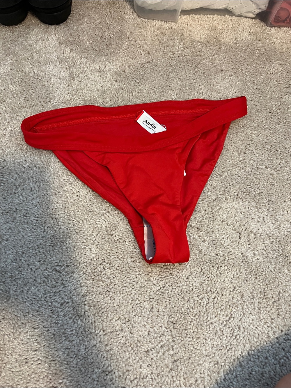 Andie Vibrant Red Bikini size S NWT